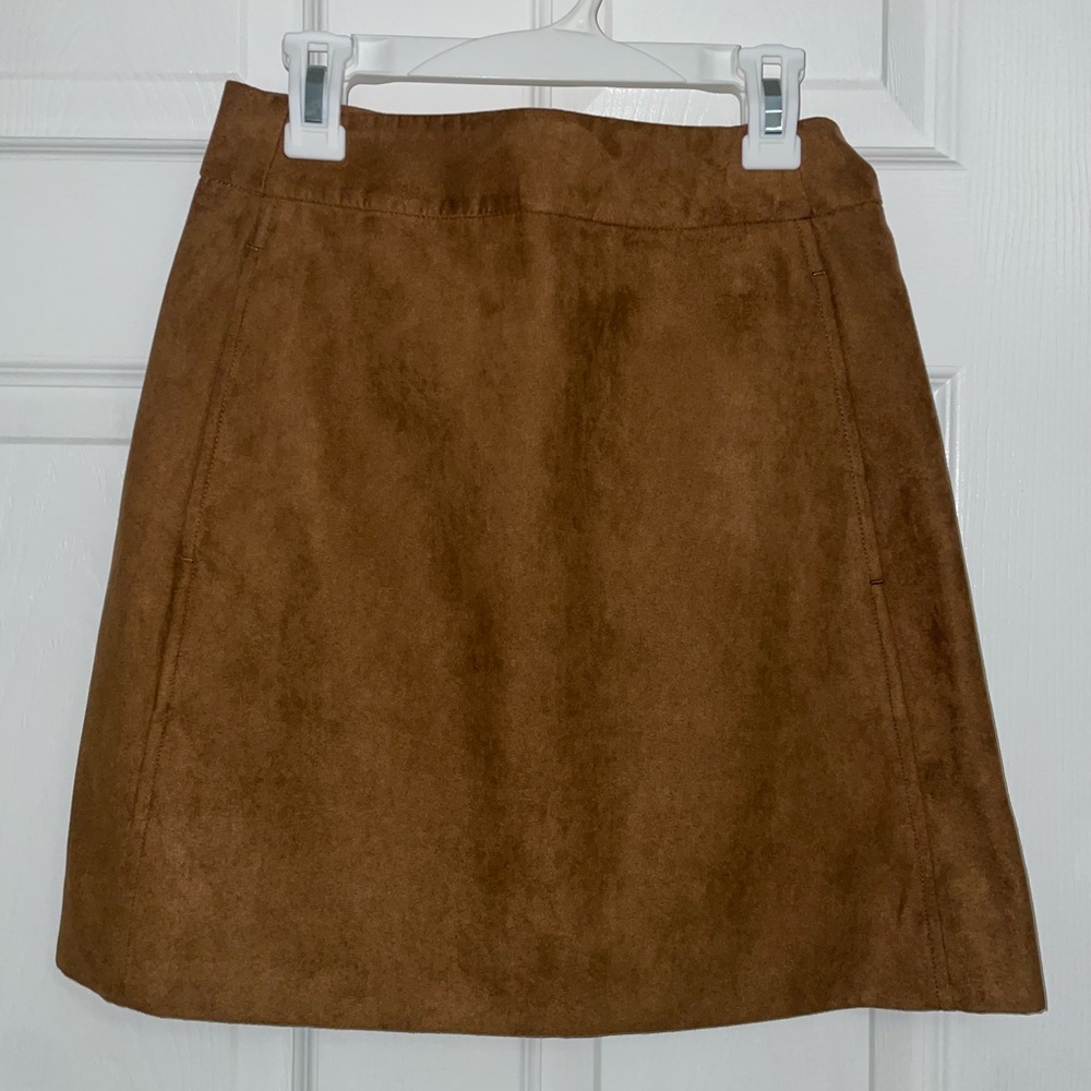 J.Crew brown suede skirt.